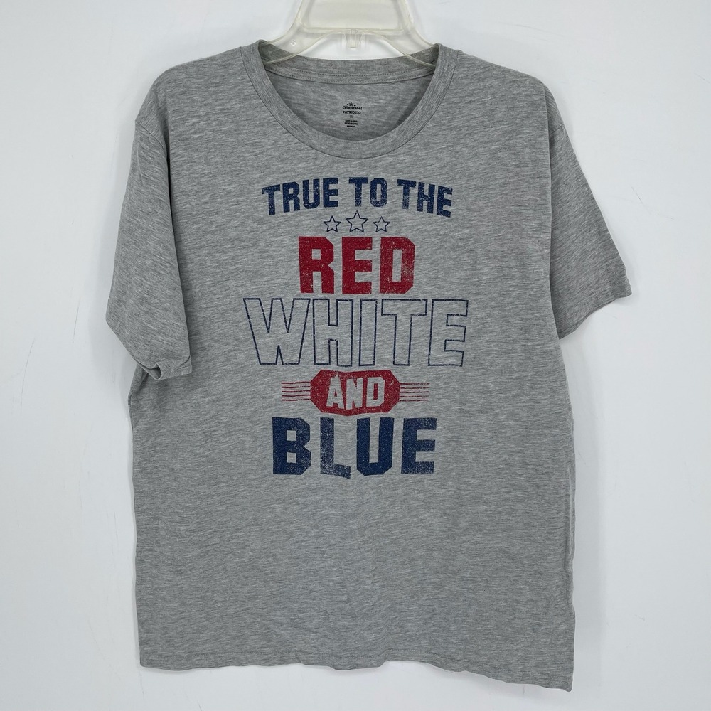 Way to Celebrate Men's Gray Patriotic Graphic T-Shirt Size XL